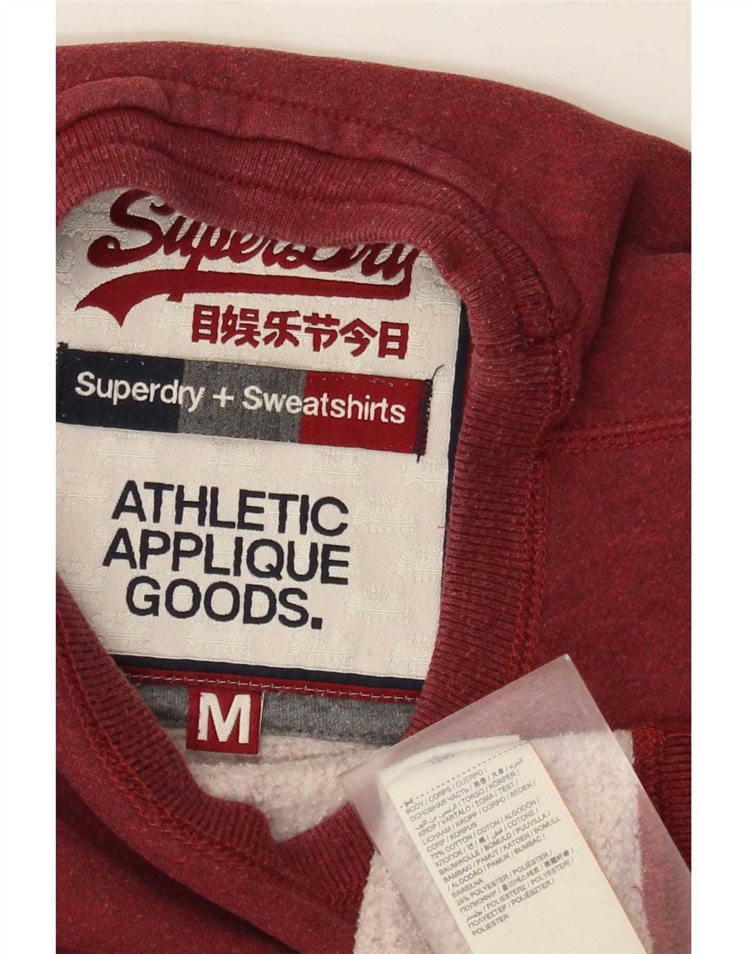 Superdry Hombre Sudadera Gráfica Jersey De Algodón Burdeos Medio
