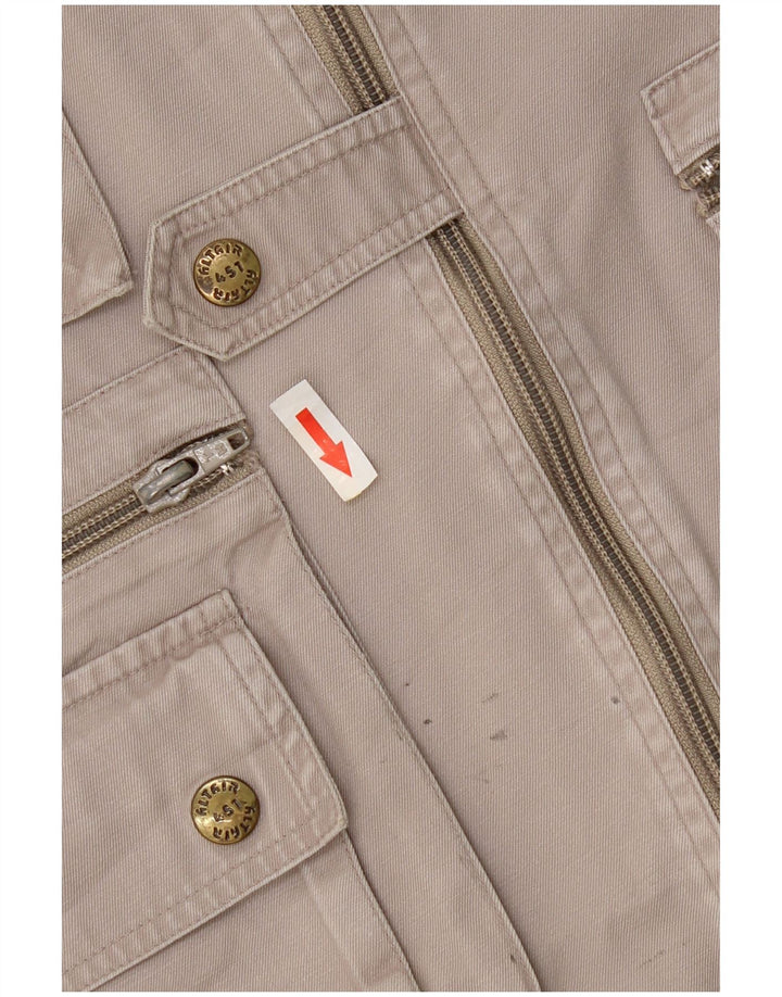 Vintage hombres utilidad Gilet Reino Unido 38 gris medio