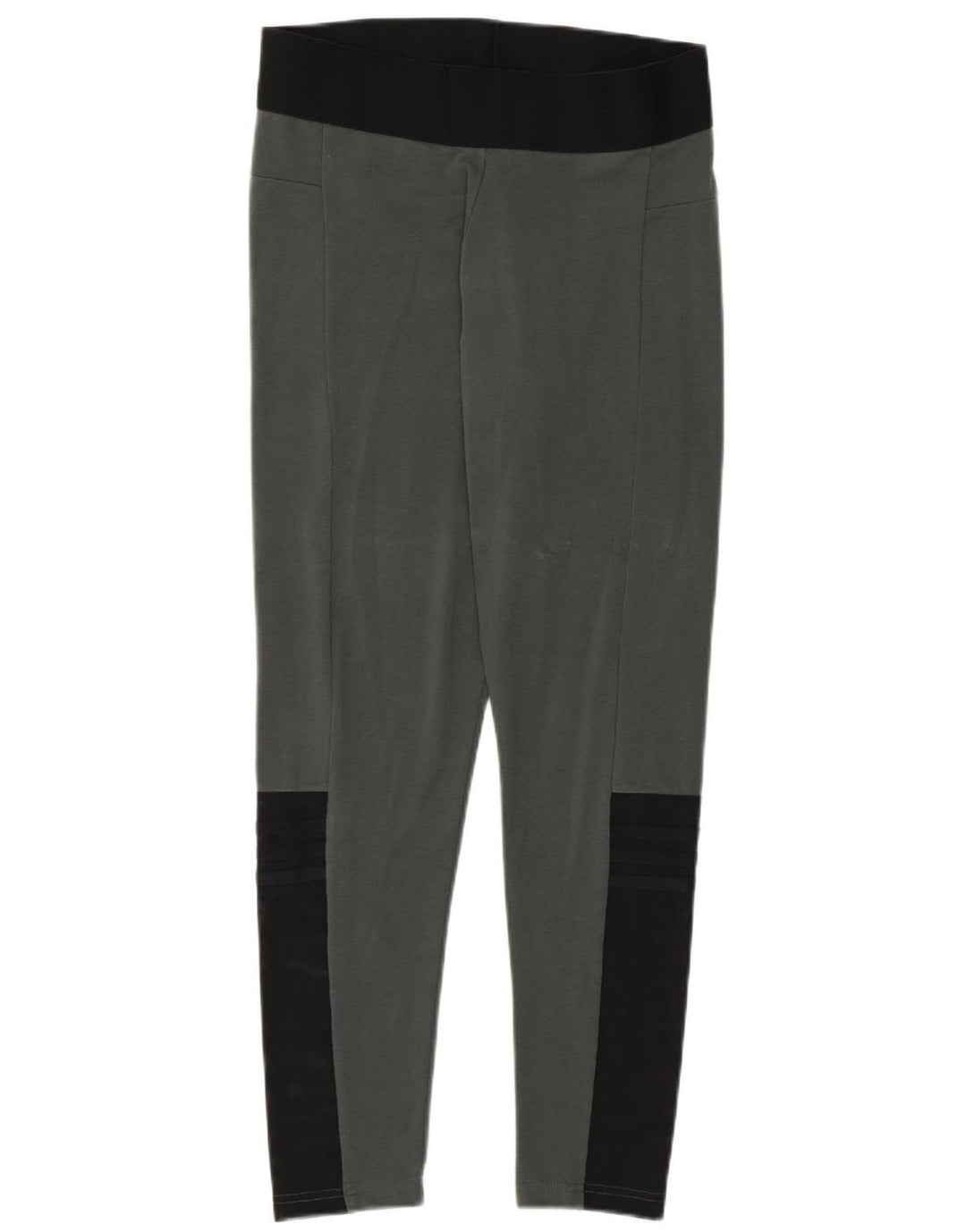 Adidas Leggings para mujer Reino Unido 12/14 Algodón gris medio con bloques de color