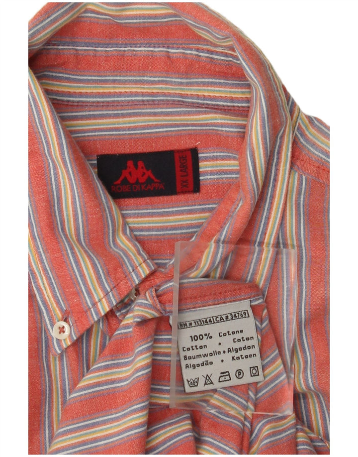 Camisa KAPPA Hombre 2XL Algodón Rayas Rojas