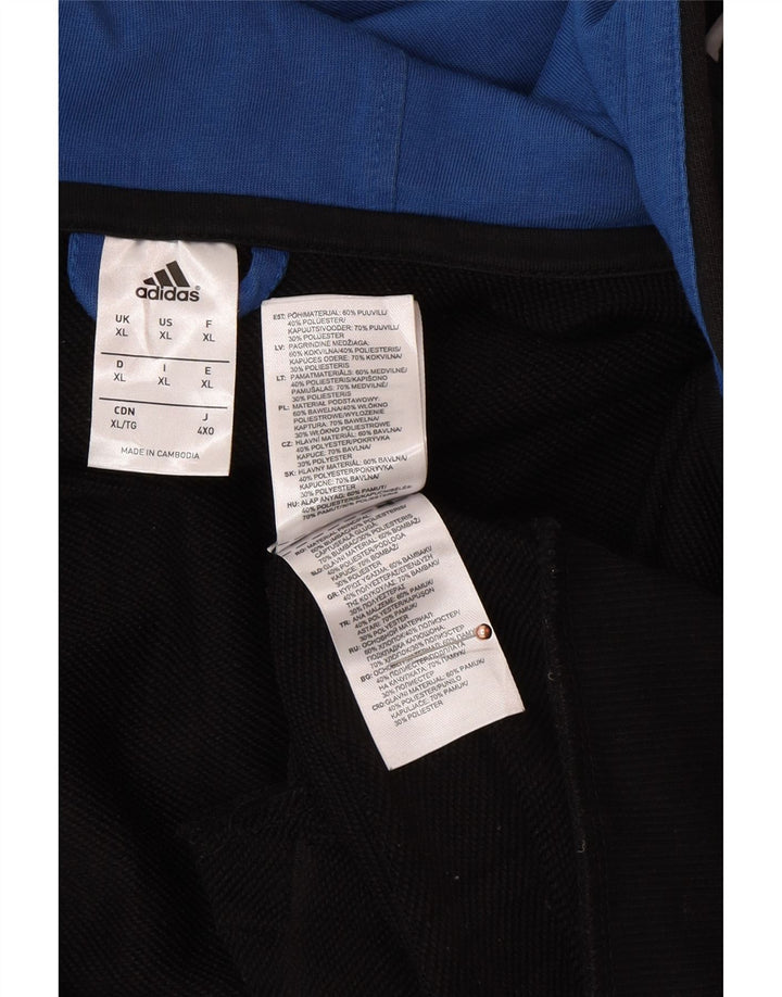 ADIDAS Sudadera con capucha y cremallera para hombre XL Algodón negro