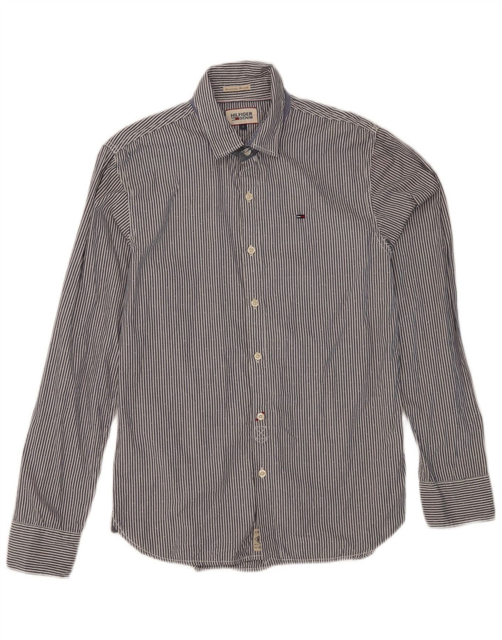 Camisa Tommy Hilfiger Hombre Small Azul Rayas Algodón