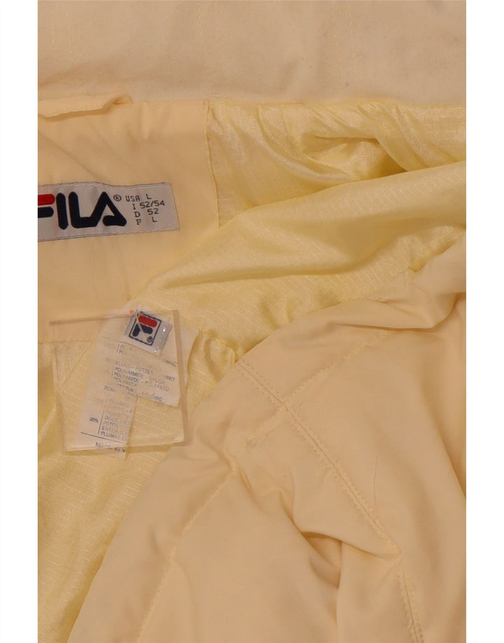 FILA Chaqueta acolchada para hombre Reino Unido 40 Poliéster amarillo grande