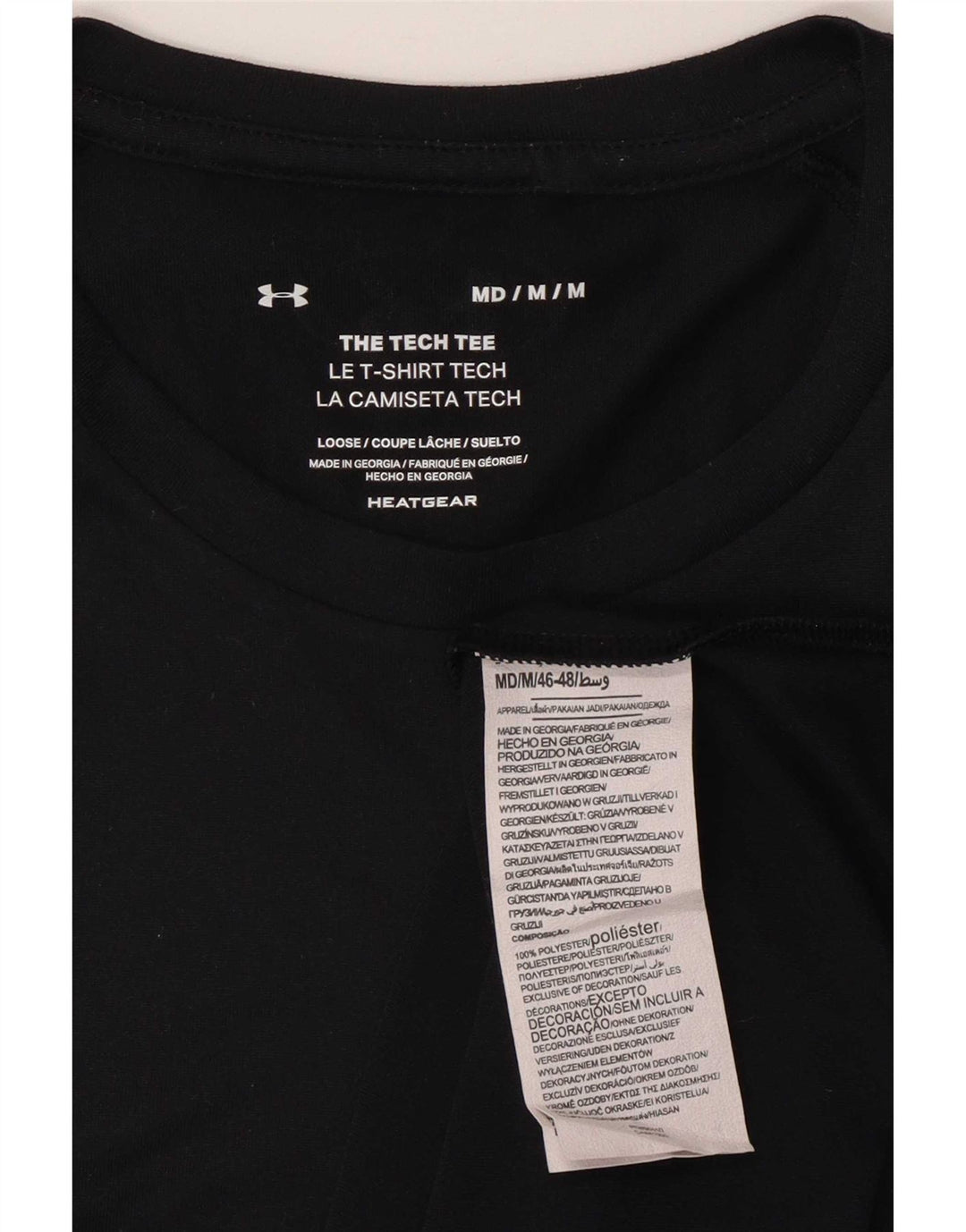 Under Armour Camiseta Heat Gear para hombre Top Mediano Poliéster negro