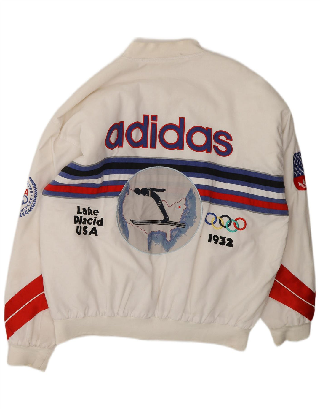 Adidas Mens Winter Olympics 80th Graphic Bomber Chaqueta Reino Unido 40 Grande Blanco