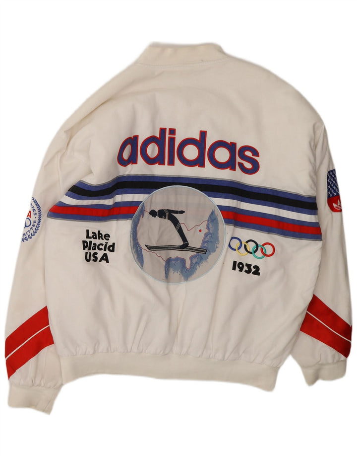 Adidas Mens Winter Olympics 80th Graphic Bomber Chaqueta Reino Unido 40 Grande Blanco