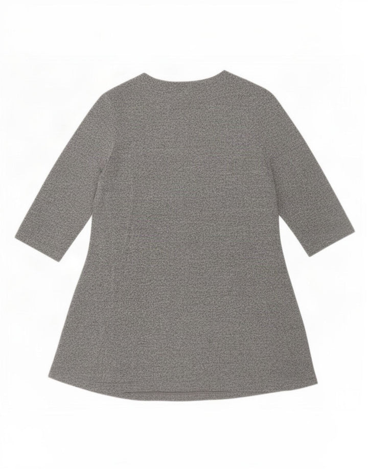 Marks & Spencer Vestido acampanado de manga 3/4 para mujer UK 42 Poliéster gris medio