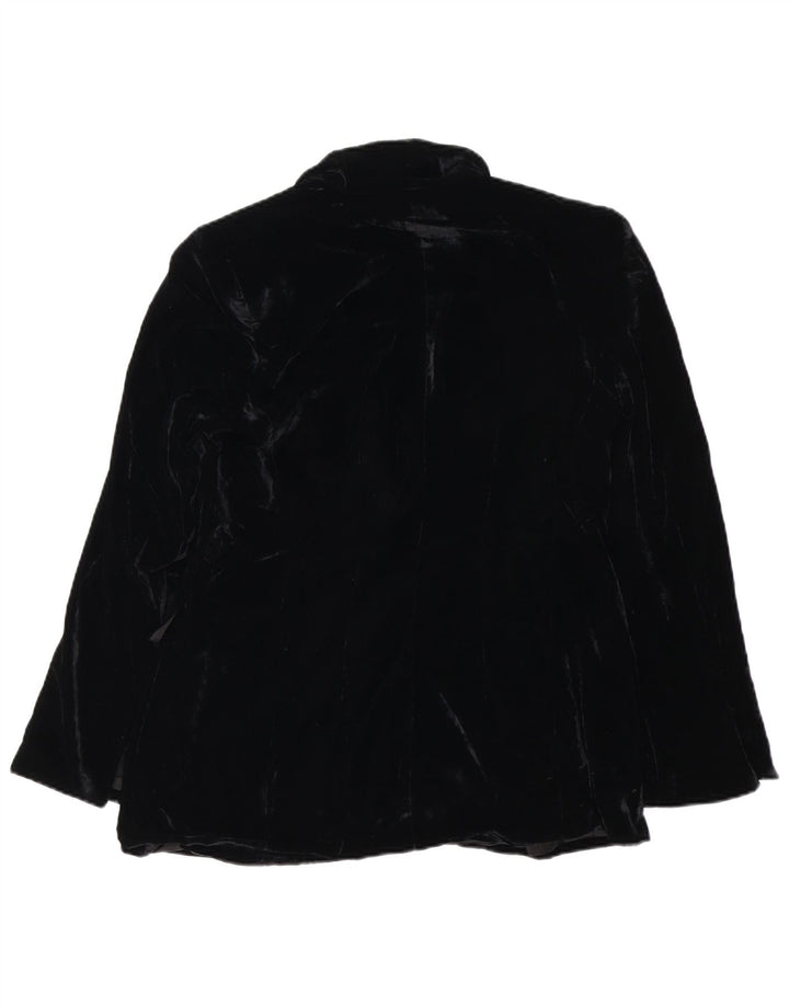 Zara Chaqueta Blazer De Terciopelo De 1 Botón De Gran Tamaño para Mujer UK 44 Mediano Negro