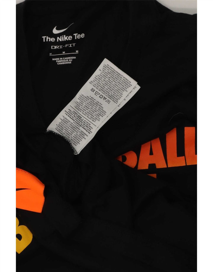 Nike Camiseta gráfica para hombre Top mediano de algodón negro