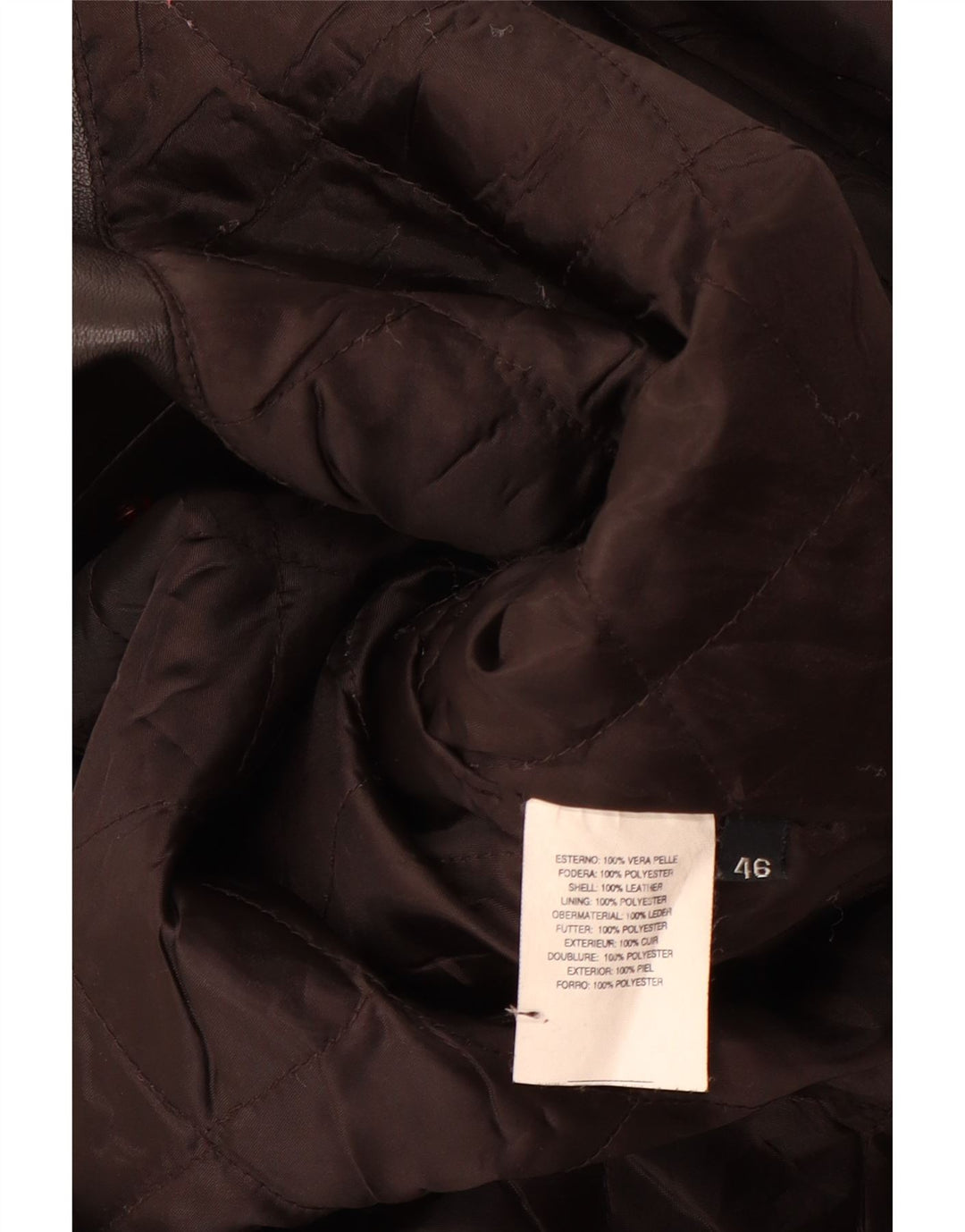 Abrigo de cuero vintage para mujer IT 46 Cuero negro grande