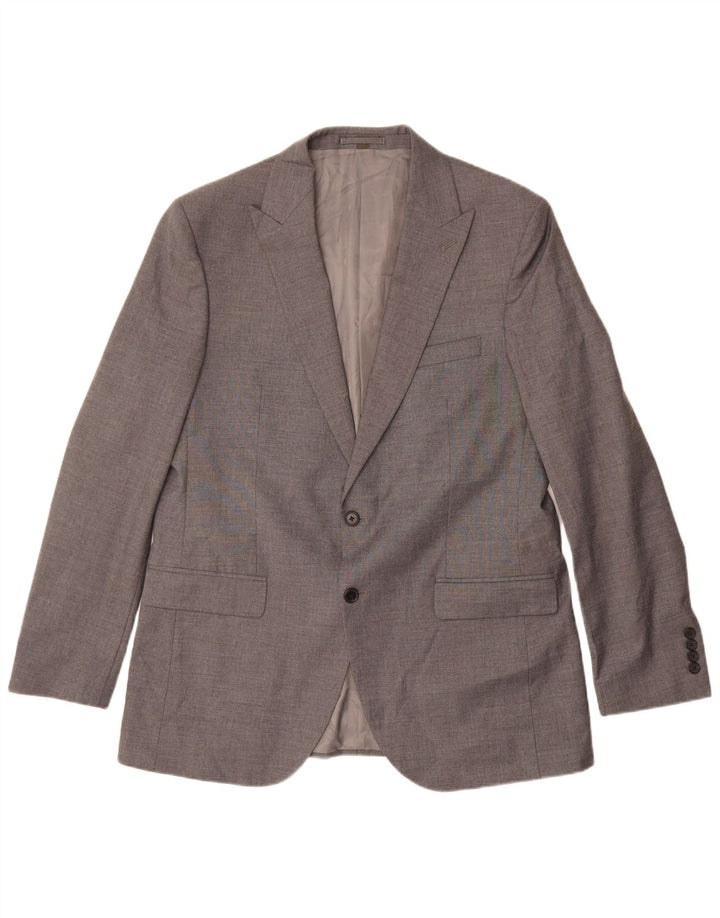 Marks & Spencer Chaqueta tipo blazer con 2 botones para hombre UK 44 XL Poliéster gris