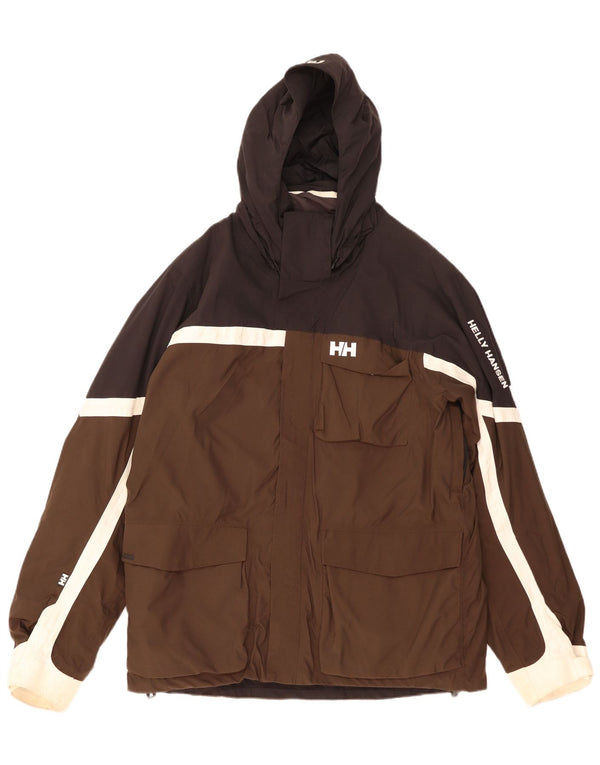 Helly Hansen Chaqueta cortavientos para hombre UK 44 2XL Marrón Colorblock Sports