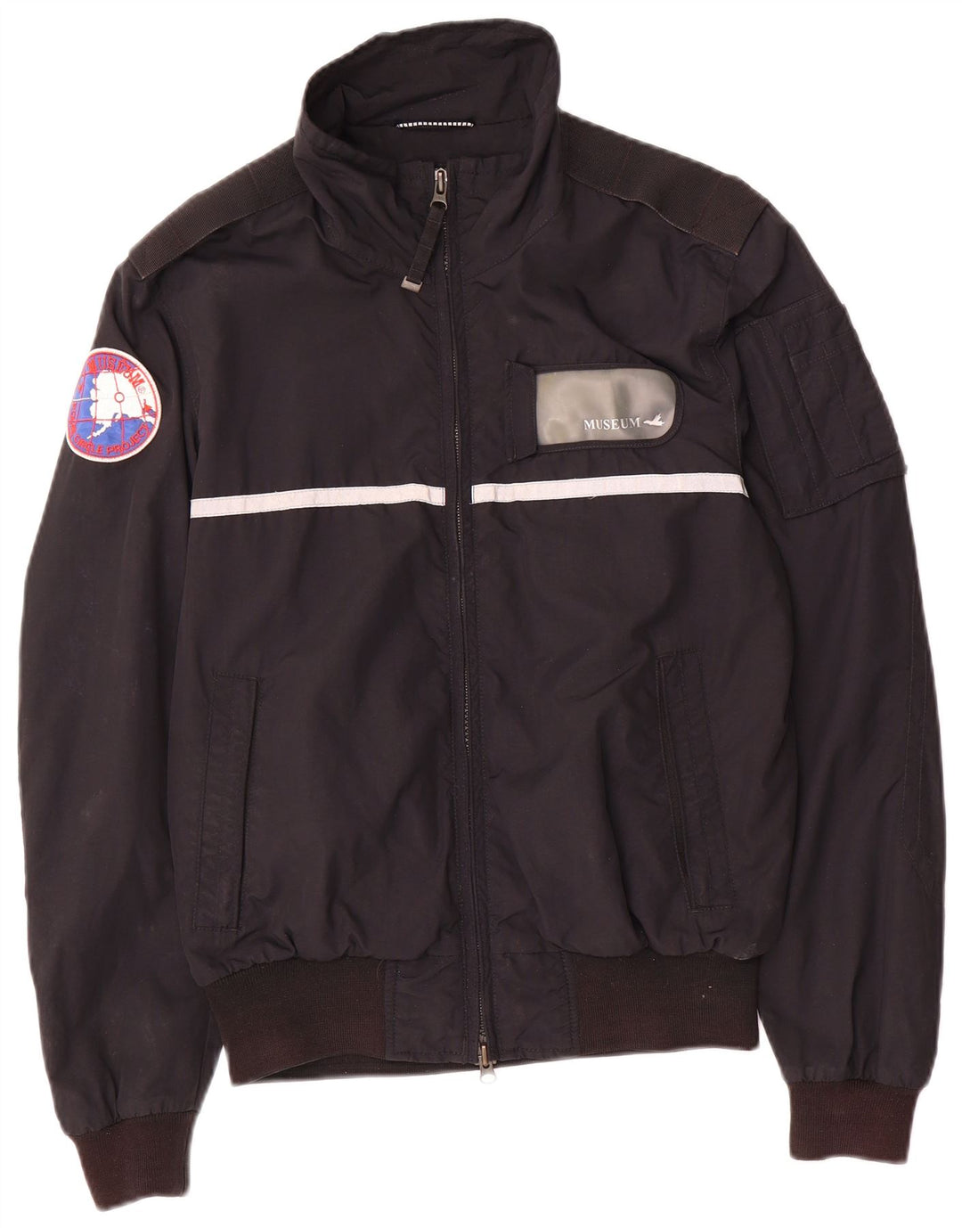 Chaqueta bomber con gráfico militar para hombre de Museum UK 38 Medium Black
