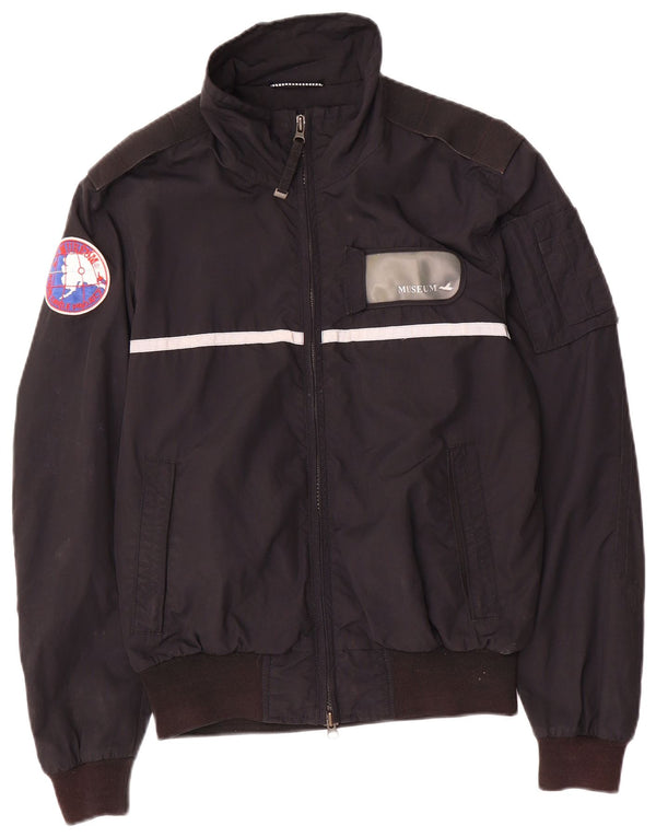 Chaqueta bomber con gráfico militar para hombre de Museum UK 38 Medium Black