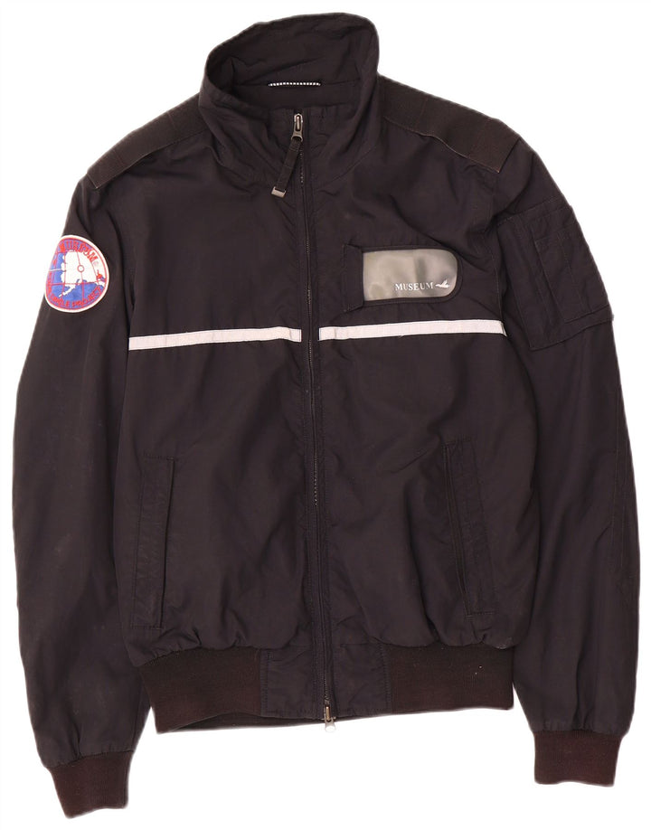 Chaqueta bomber con gráfico militar para hombre de Museum UK 38 Medium Black