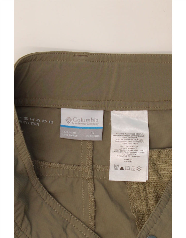 COLUMBIA Pantalones cargo regulares para mujer US 6 Medium W32 L32 Caqui