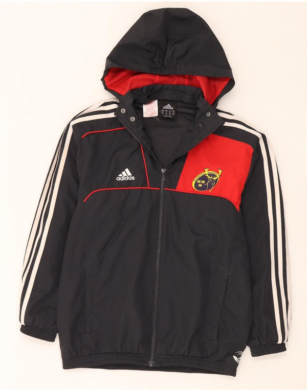 Adidas Boys Munster Rugby Chaqueta cortavientos con capucha 11-12 años Negro