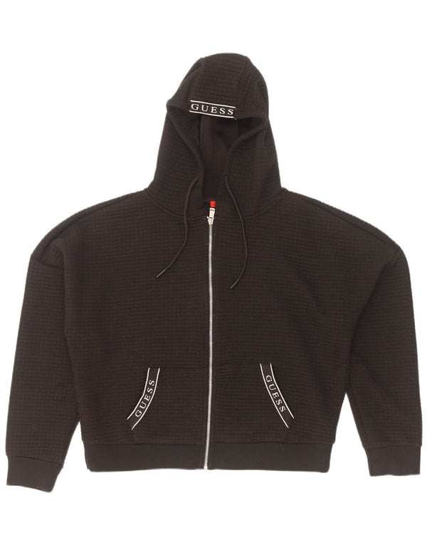 Guess Suéter con capucha y cremallera extragrande gráfico para mujer UK 46 Large Black