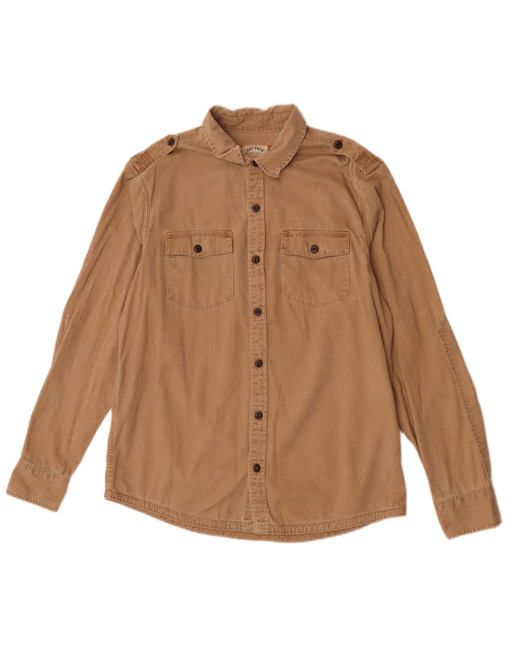 Camisa vaquera para hombre Fat Face Algodón marrón medio