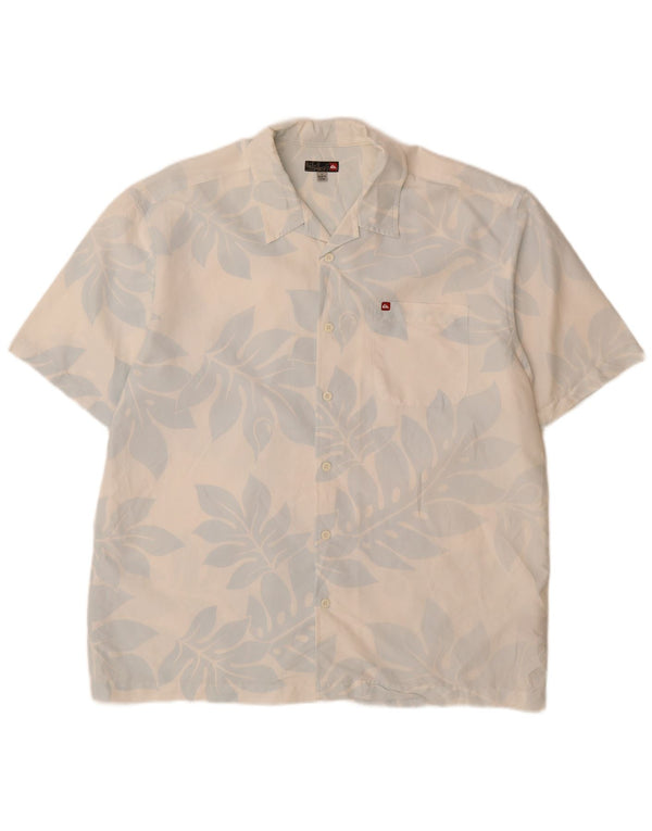 Camisa Quiksilver Hombre Manga Corta Large White Floral Polynosic