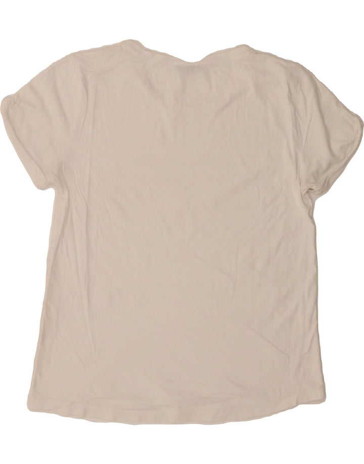 MASSIMO DUTTI Womens Graphic T-Shirt Top UK 16 Large Off White Vintage Massimo Dutti and Second-Hand Massimo Dutti from Messina Hembry 