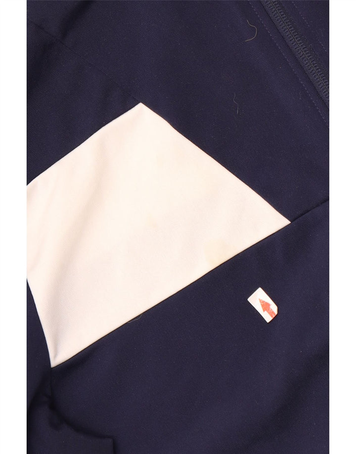 Puma Chaqueta de chándal para hombre, talla grande, poliéster con bloques de color azul marino