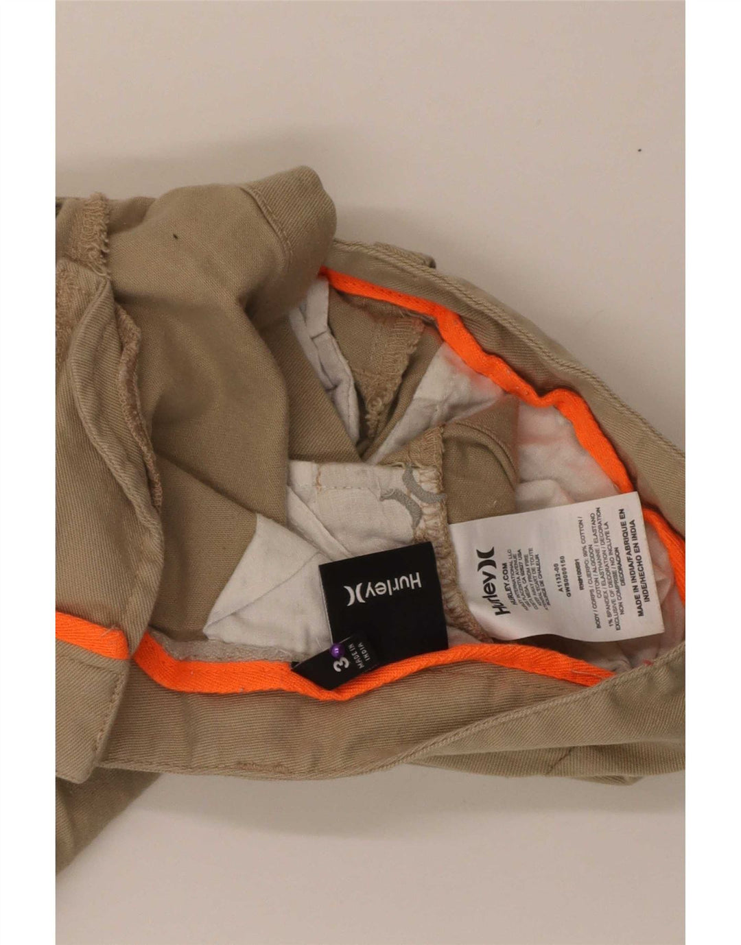 Hurley Pantalones calientes para mujer US 3 Small W30 Beige Algodón