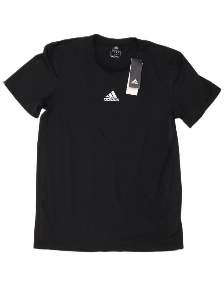 Adidas - Camiseta para hombre, talla grande, poliéster negro