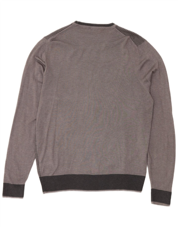 DACK'S Jersey De Cuello Redondo Para Hombre De Viscosa Color Block Gris Grande