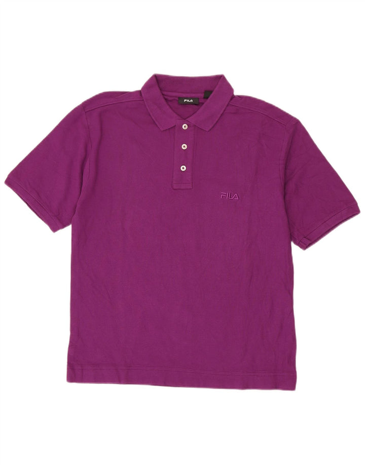 FILA Polo para hombre de algodón morado grande