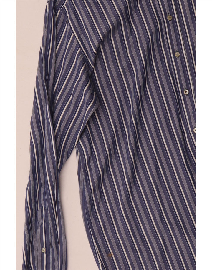 Camisa Etro Hombre Talla 42 Algodón Rayas Azul Grande