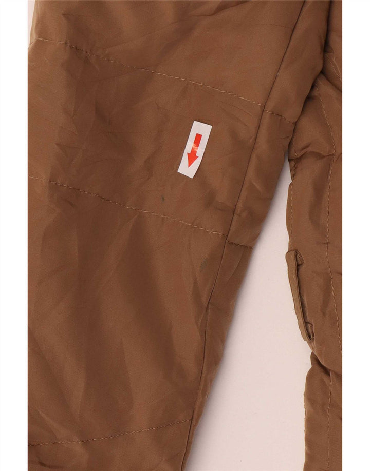 Zara Mujer Chaqueta Acolchada Con Capucha UK 44 Poliéster Beige Medio