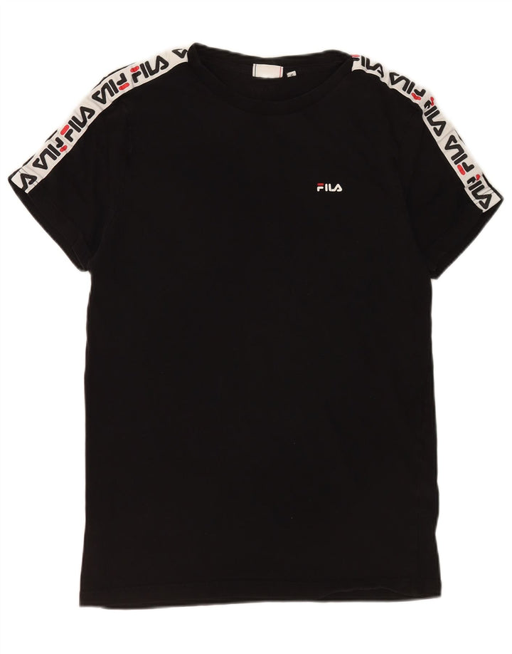 Fila - Camiseta gráfica para hombre, talla pequeña, algodón negro