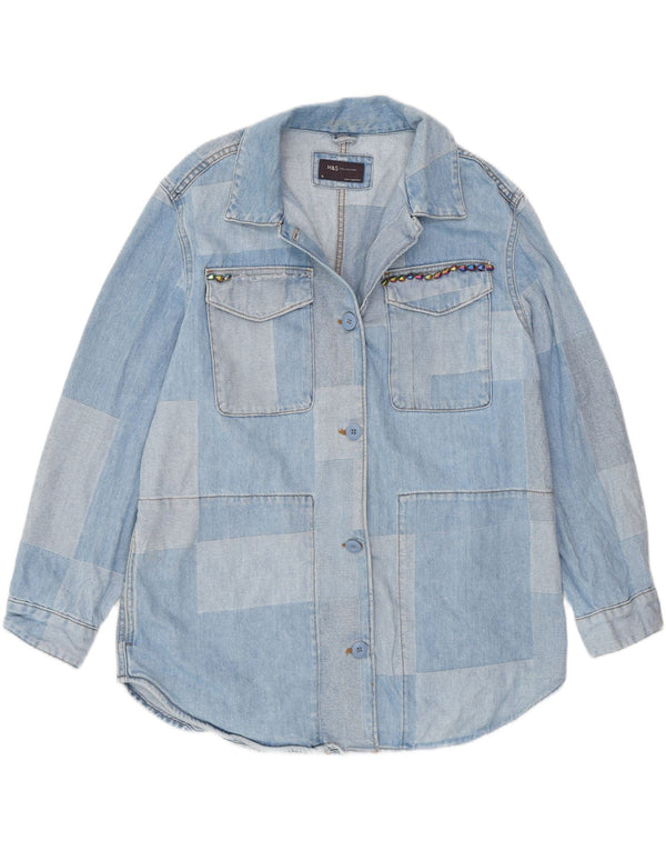 Marks & Spencer Camisa vaquera holgada para mujer Reino Unido 46 Grande Azul Retro
