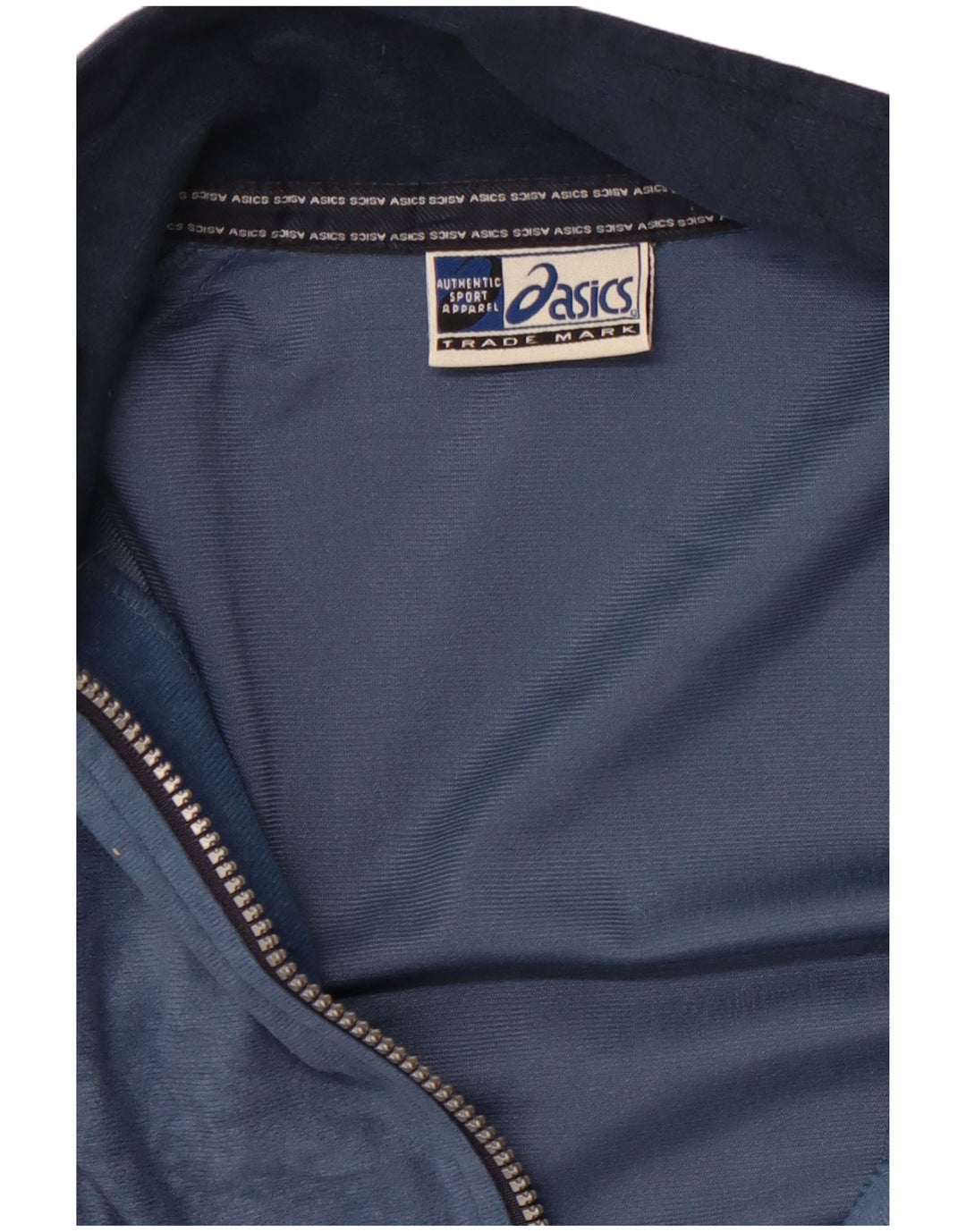 ASICS Chaqueta de chándal de terciopelo para hombre XL Azul marino Colorblock