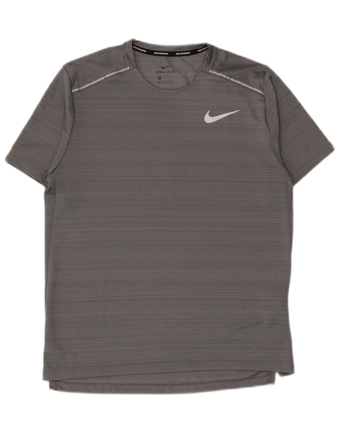 Camiseta Nike Dri Fit para hombre Top poliéster a rayas gris medio