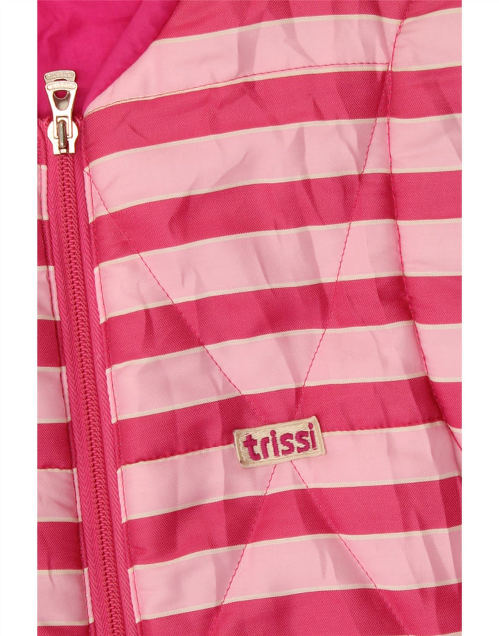 TRISSI Womens Padded Gilet UK 12 Medium Pink Striped Vintage Trissi and Second-Hand Trissi from Messina Hembry 