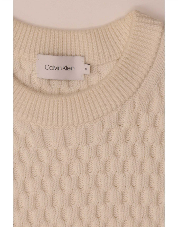 Calvin Klein Jersey De Cuello Redondo Para Hombre De Algodón Blanco Medio Con Bloques De Color