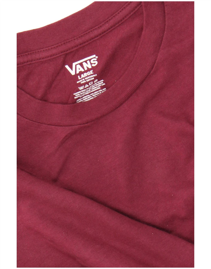 VANS Top gráfico para mujer de manga larga UK 44 Grande Algodón burdeos
