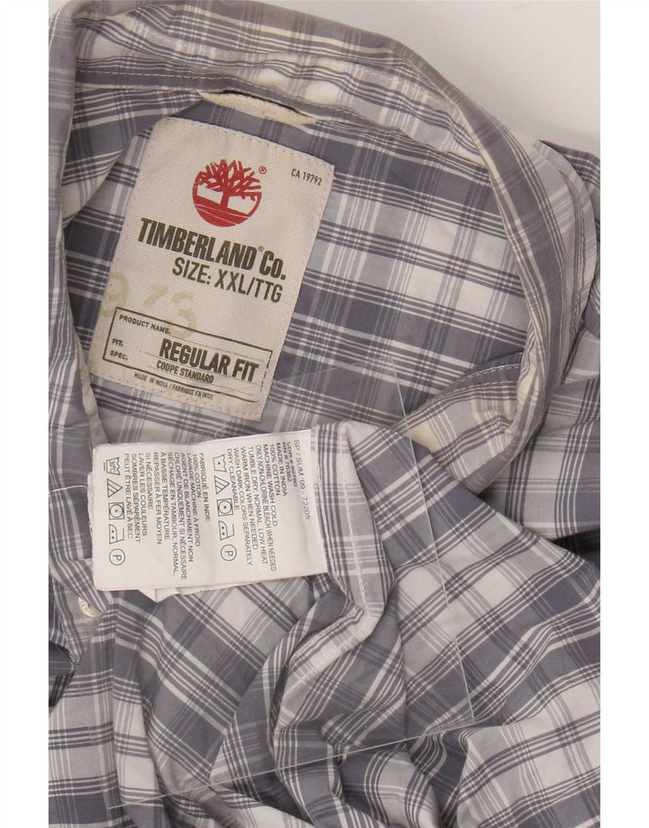 Timberland Camisa Regular Fit para Hombre 2XL Algodón A Cuadros Gris