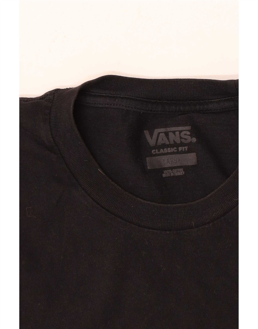 Vans - Camiseta de corte clásico para hombre, talla grande, algodón negro