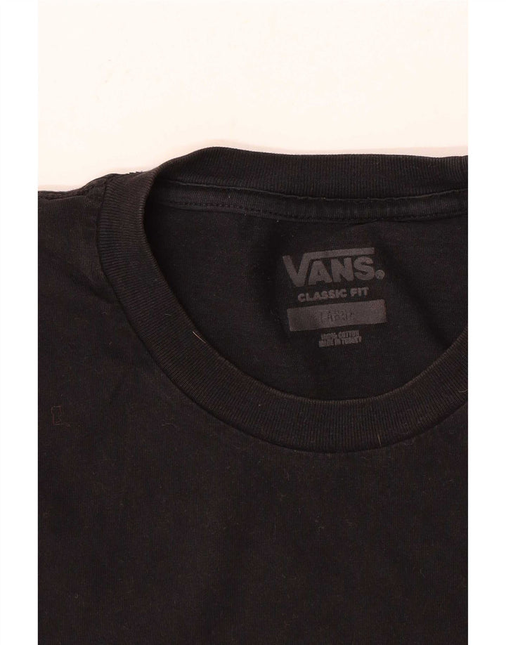 Vans - Camiseta de corte clásico para hombre, talla grande, algodón negro
