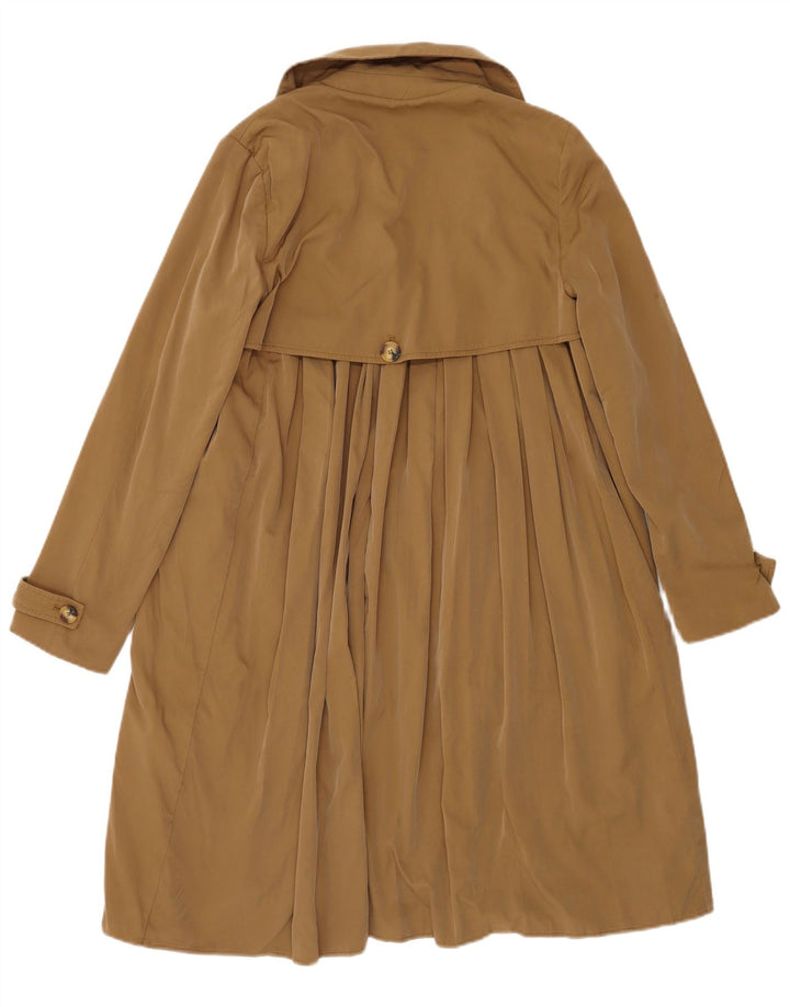 Vintage mujer abierta gabardina Reino Unido 10 pequeño marrón