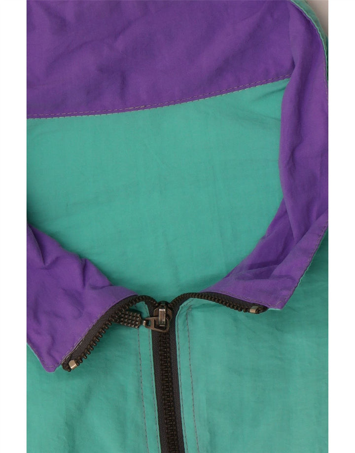 Vintage Hombre Chándal Top Chaqueta XL Poliamida Geométrica Azul