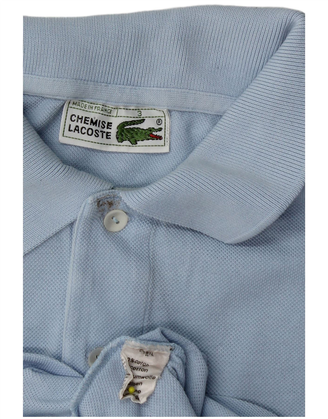 Polo Lacoste para hombre talla 3 pequeño algodón azul