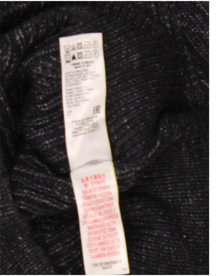 Marks & Spencer Jersey con cuello vuelto para hombre, suéter medio azul marino moteado