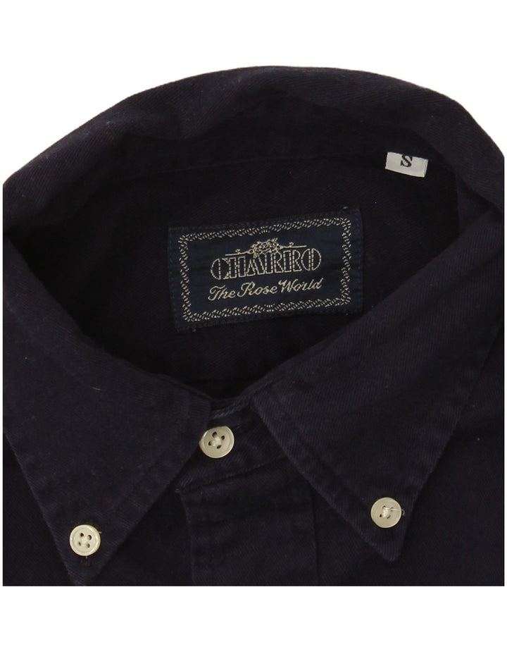 Camisa vintage para hombre pequeña azul marino