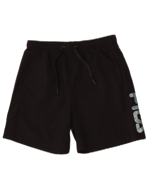 Fila Shorts deportivos con gráfico para niños 9-10 años Deportes de poliéster negro