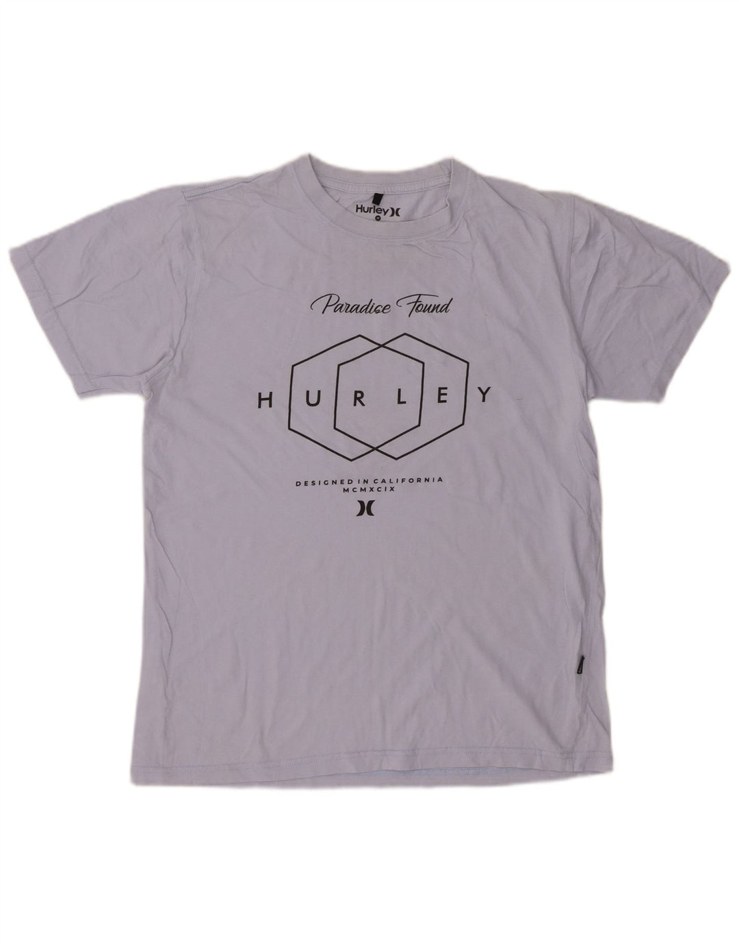 HURLEY Camiseta gráfica para hombre Top de algodón azul medio