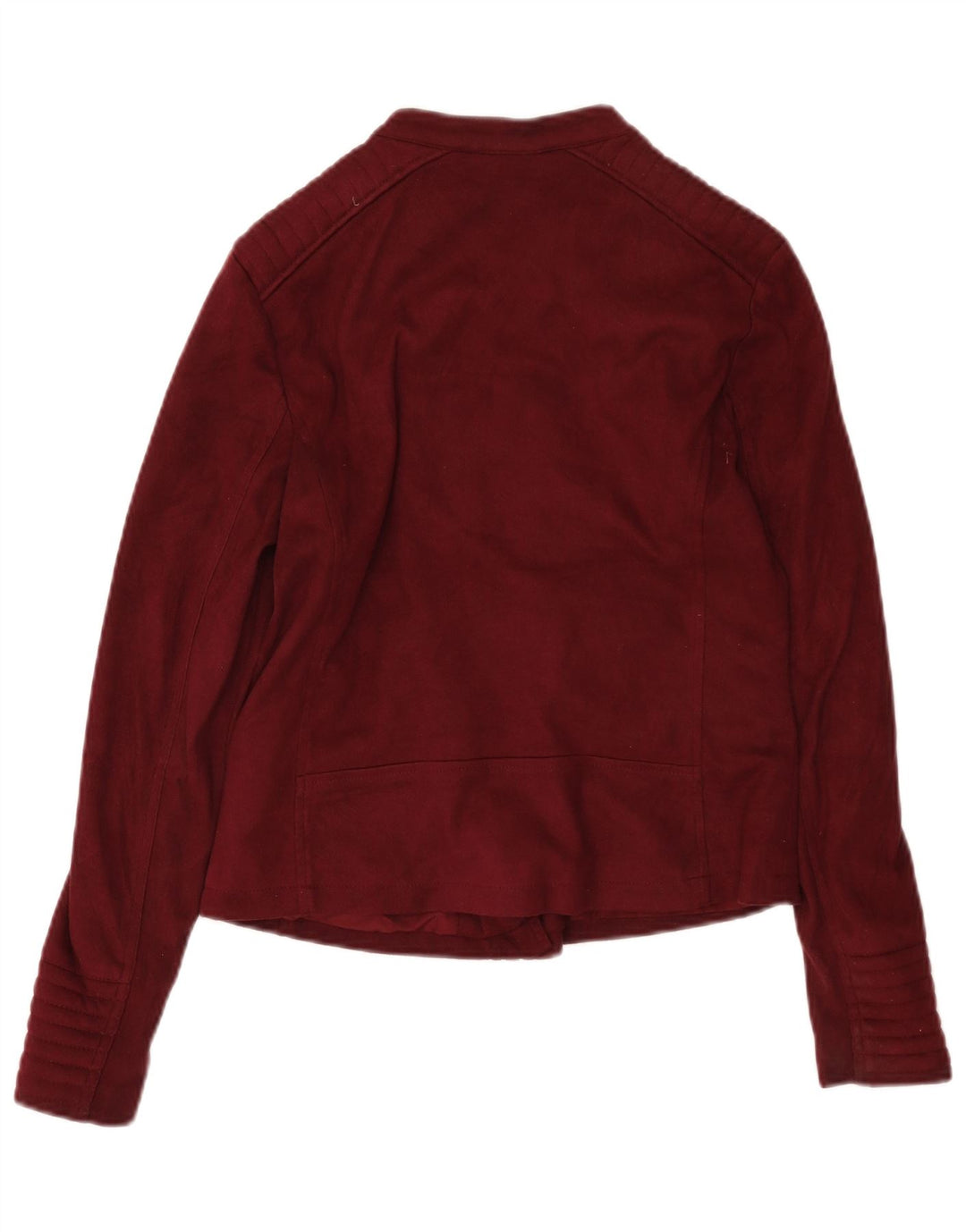 Marks & Spencer Chaqueta motera para mujer UK 10 Small Borgoña Poliéster Biker